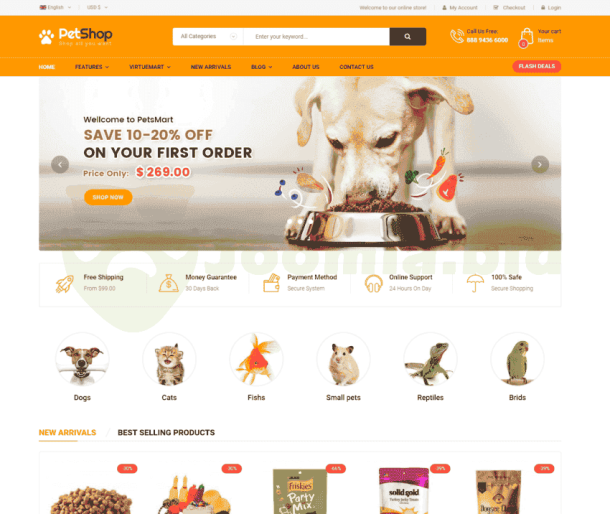 Sj PetShop - Pet Food, Pet Shop VirtueMart