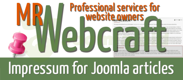 Impressum for Joomla articles