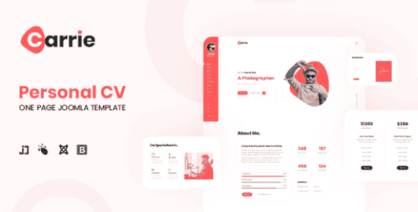 JD Carrie - Personal CV/Resume (ThemeForest)